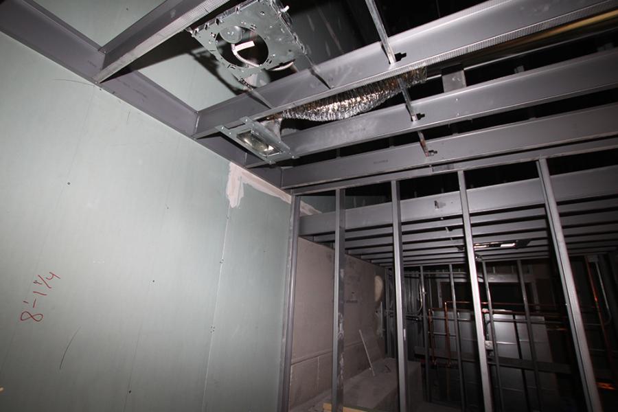 Ceiling Slope in a Roughed in Commercial Steam Room 